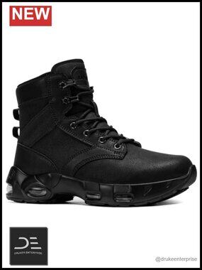 Women Non Slip Kitchen Boots Hiking Sole-Cushion Zip Leather Work Shoes